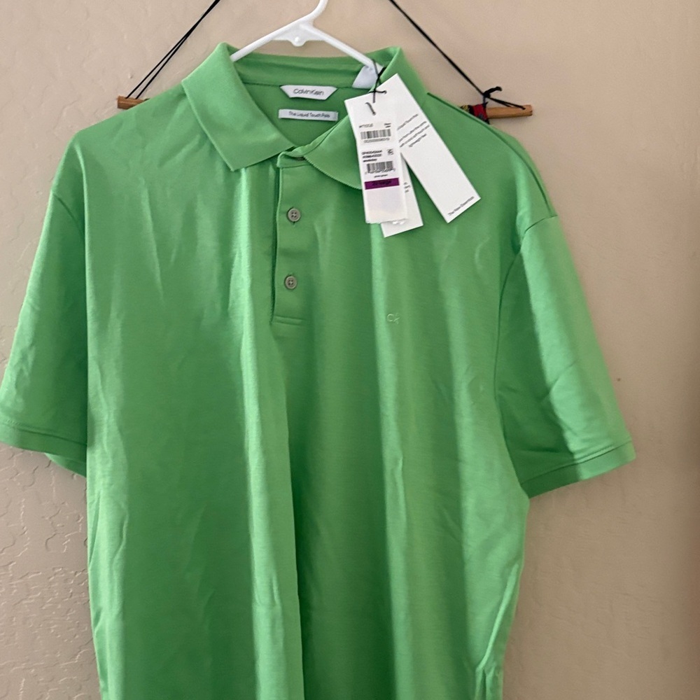 Calvin Klein Men's Polo in Vibrant Green